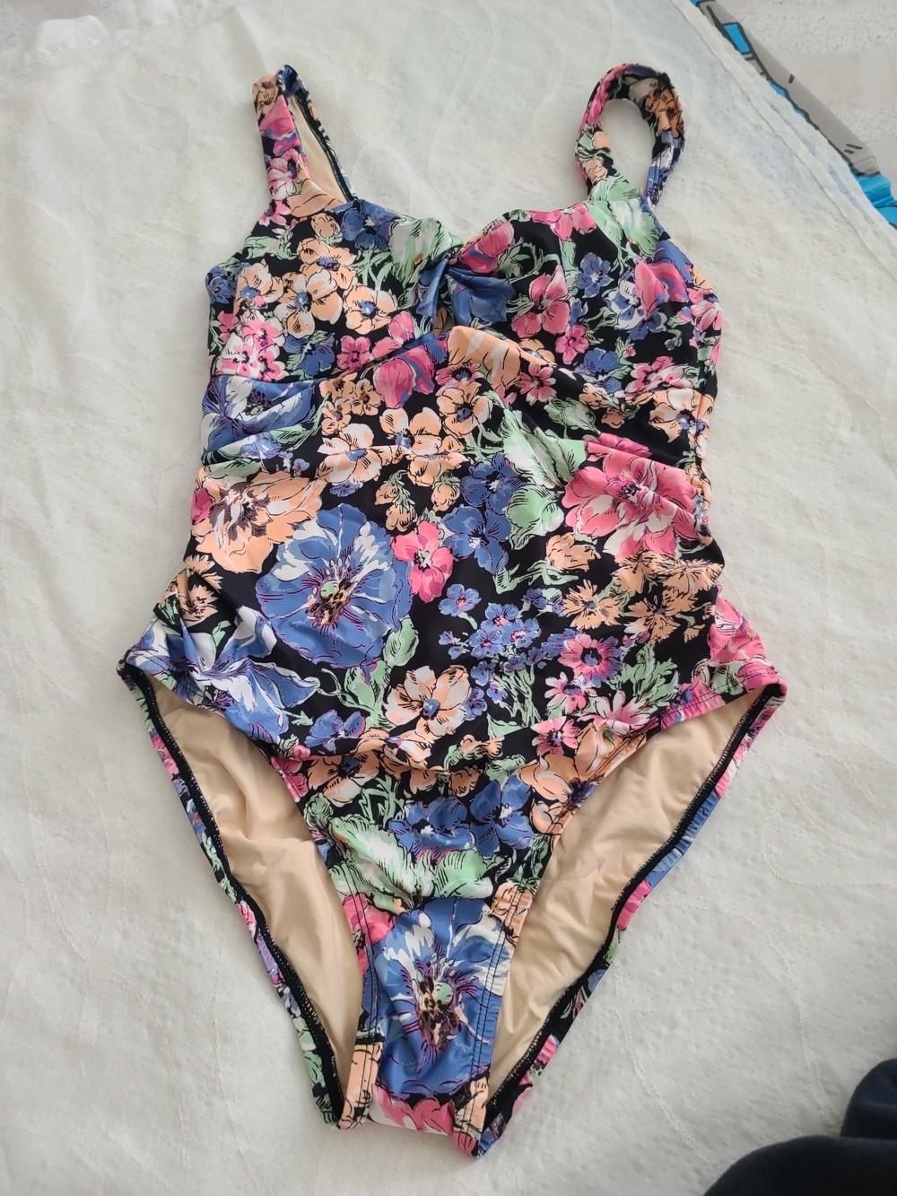 Floral One-Piece Swimsuit - Black Multi